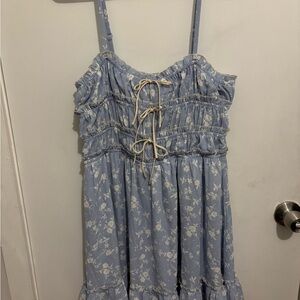 Jessica Simpson Light Blue Floral Smocked Sundress for Girls